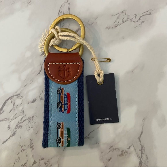 Kiel James Patrick Blue and Brown Keychain with Car Motif - Picture 2 of 2